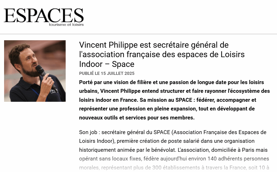 Revue Espaces Tourisme et Loisirs : Portrait Secrétaire général